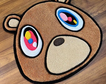 Kanye West Hand tufted Rug Graduation Bear custom rug customized gift Anti Skid Rug 100% Woolen Rugs | Room Rug Dining Room Kids Room Carpet
