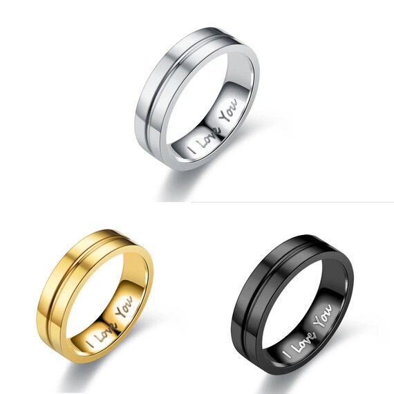 His and hers stainless outlet steel rings