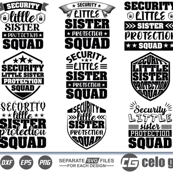Security Little Sister SVG, Security Little Sister Vector, Cricut file, Clipart, Silhouette, Cuttable Design, Dxf, Png & Eps Designs.