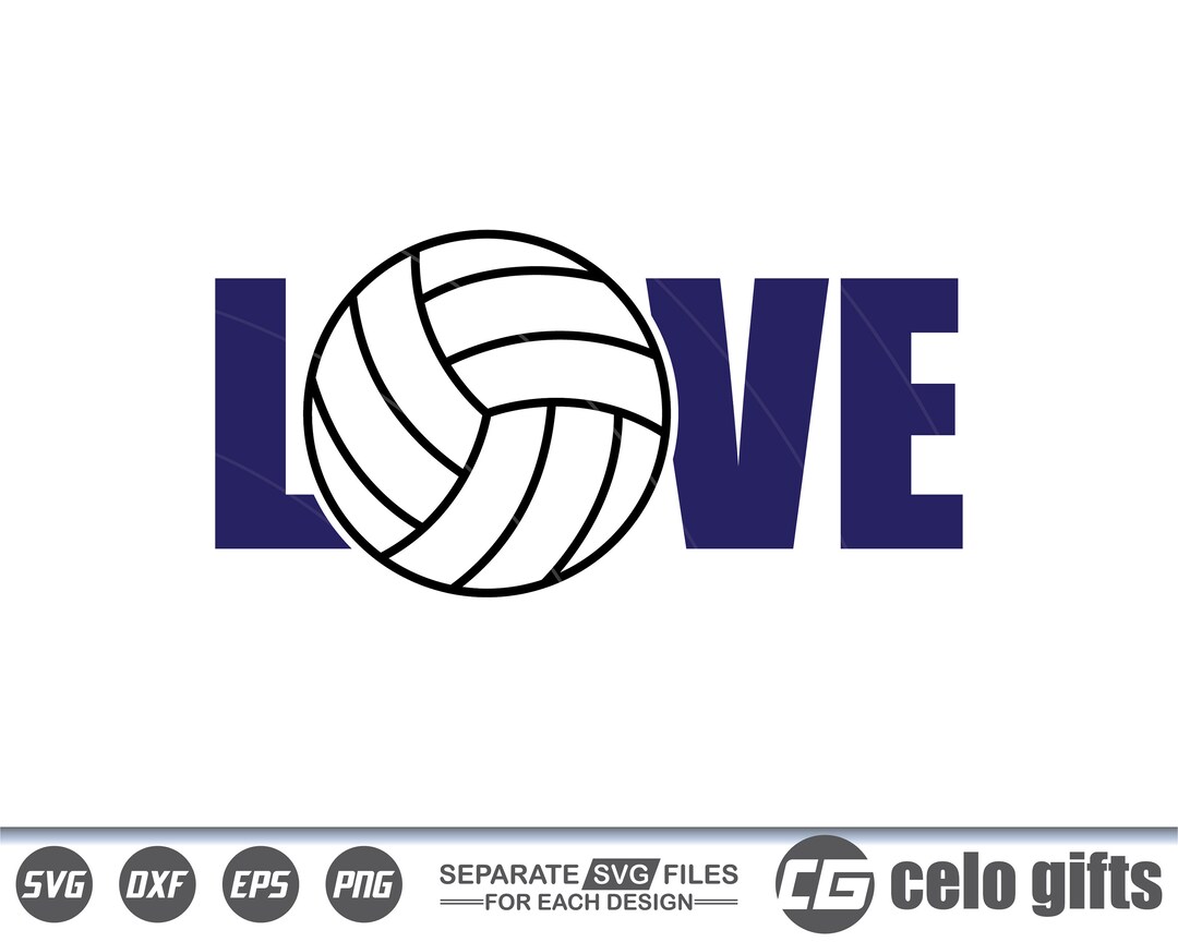 Volleyball Love SVG, Volleyball SVG, Vector, Silhouette, Cricut File