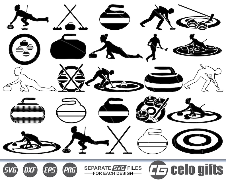 Curling SVG, Curling Vector, Cricut File, Clipart, Silhouette, Cuttable