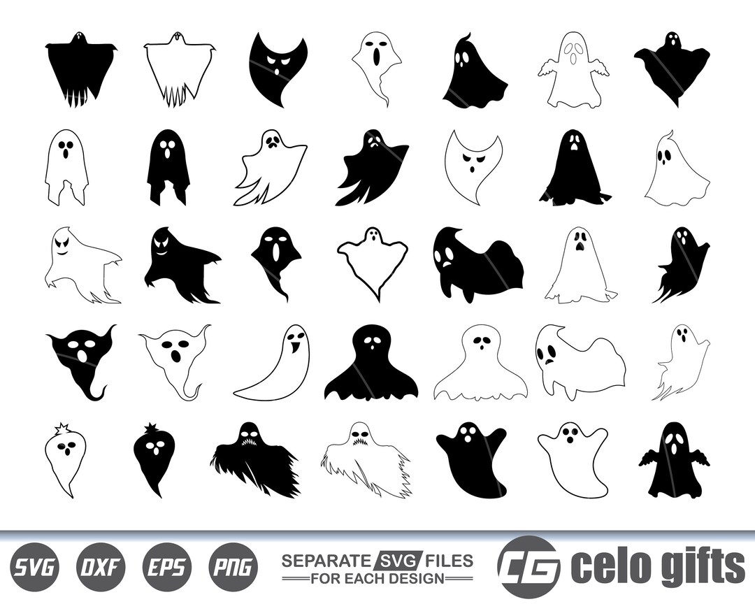 Ghost SVG, Ghost Vector, Cricut File, Clipart, Silhouette, Cuttable