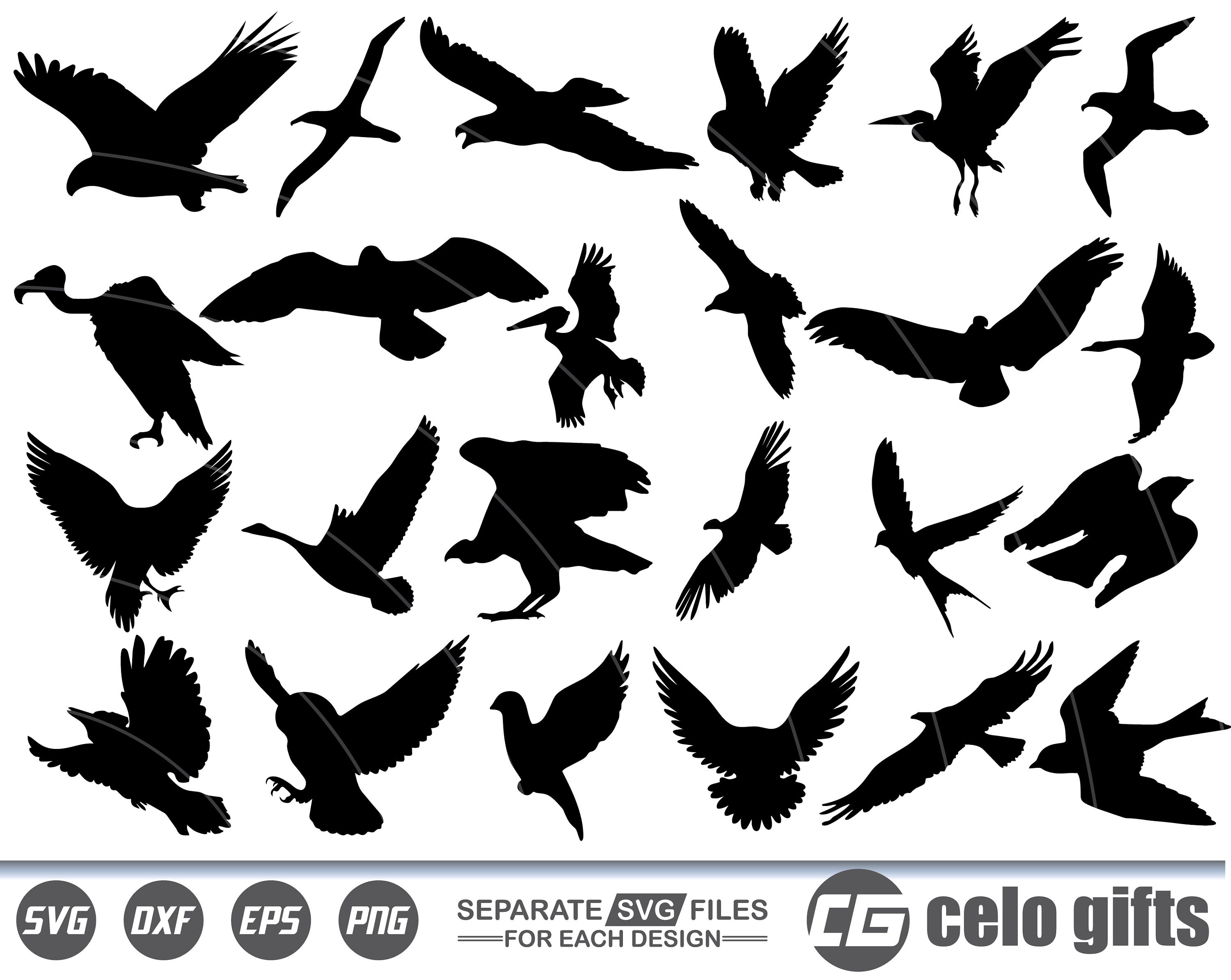 Flying Birds SVG, Flying Birds Vector, Cricut File, Clipart, Silhouette