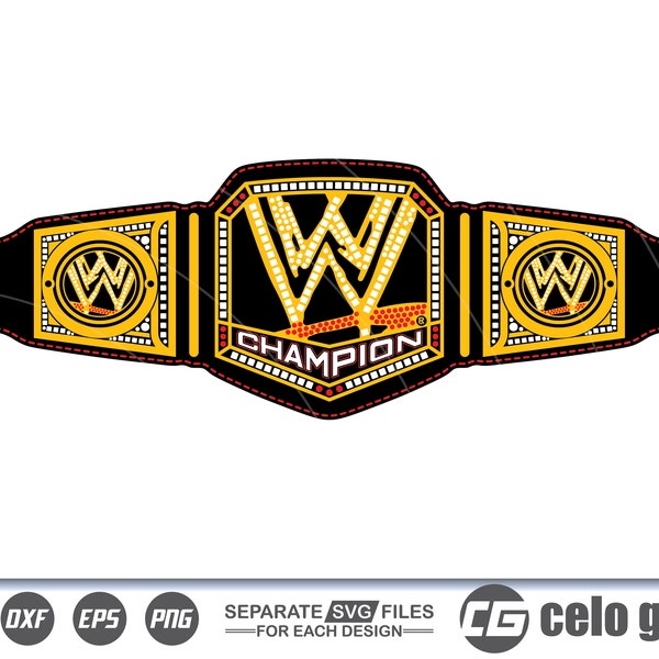 Championnat ceinture SVG, vecteur de ceinture de championnat, fichier Cricut, Clipart, Silhouette, Cuttable Design, Dxf, Png & Eps Designs.