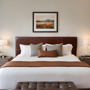 Luxury Leather Tufted Headboard for Platform Bed – Handmade Upholstered Wall Panels in King, Queen, Full & Twin Sizes – Modern Bedroom Decor