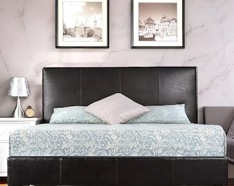 Luxury Upholstered Leather Headboard – Custom Tufted Headboard for Platform Bed, Headboard Size Queen, King, Full, Twin Modern Bedroom Decor