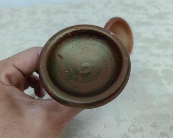 Tinte labial marroquí Aker Fassi en maceta de barro, tinte labial bereber tradicional orgánico de amapola.