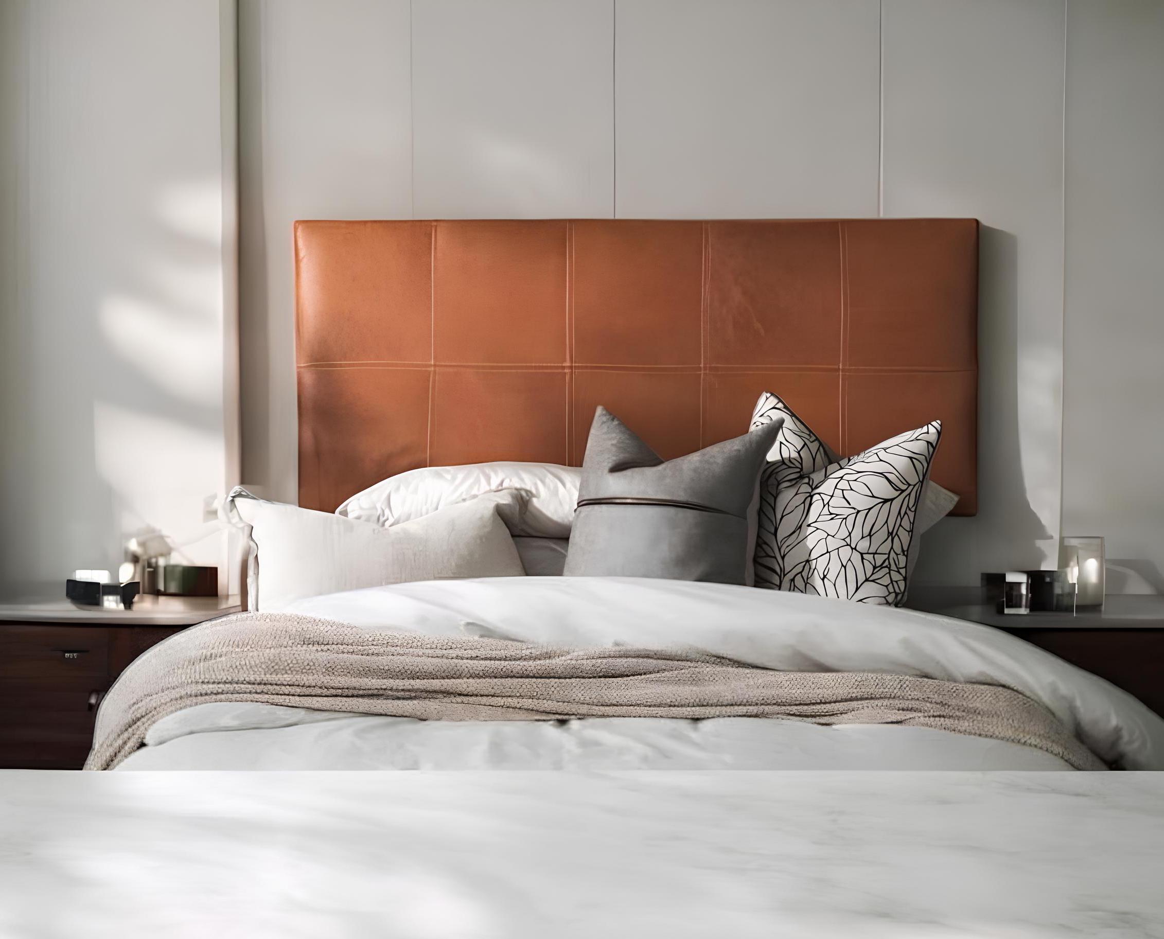 Luxury Leather Tufted Headboard, Handmade Upholstered Wall Panel for King, Queen, Full & Twin, Leather Bed Headboard, Modern Bedroom Decor