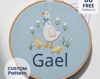 Custom Goose Embroidery Pattern: Personalized Nursery Decor (PDF Pattern)