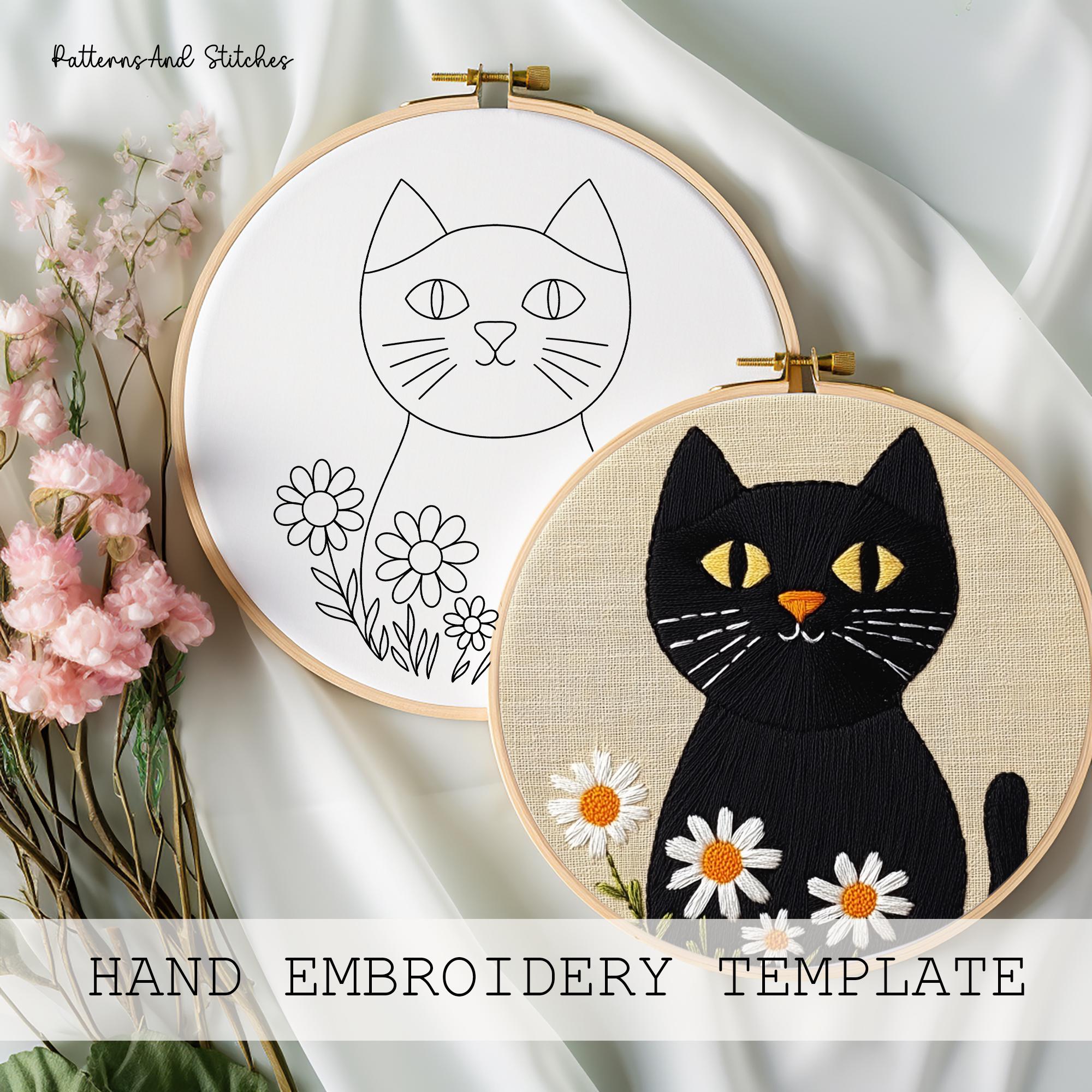 Kit De Bordado Para Principiantes - 4 Diseños De Gatos, Incluye Todo Lo Necesario