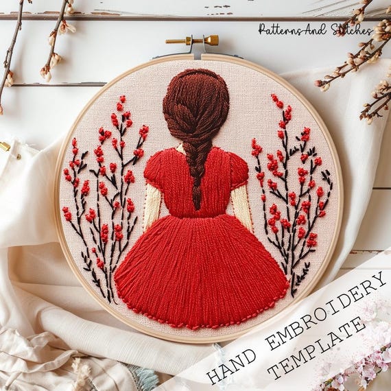 Blossom Girl Embroidery Pattern: Modern Needlecraft Design, Easy Craft (PDF  Download) - Etsy