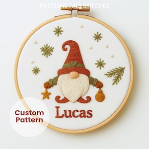 Custom Christmas Hand Embroidery Initial Ornament (PDF Pattern