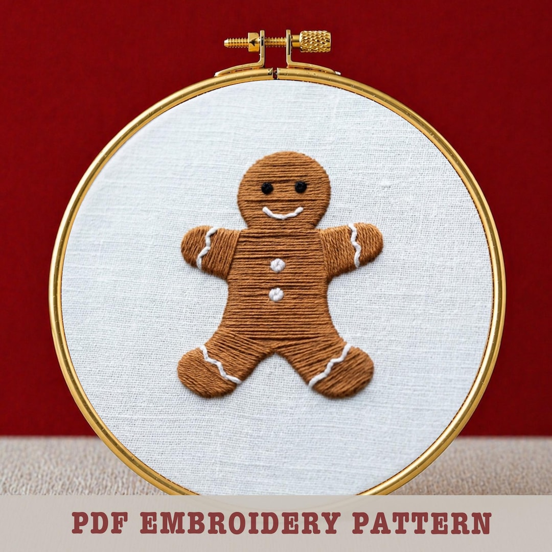 Gingerbread Man Embroidery Pattern: Christmas Decor, Christmas Cookie ...