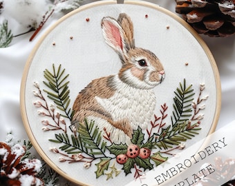 Easter Bunny Hand Embroidery PDF, Modern rabbit, Easter embroidery, Easter Bunny embroidery, DIY Easter Decor, Cute Bunny Embroidery Pattern