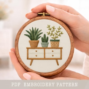 Pflanzen Stickanleitung: Gemütlicher Garten im Garten Design (Digitaler Download)