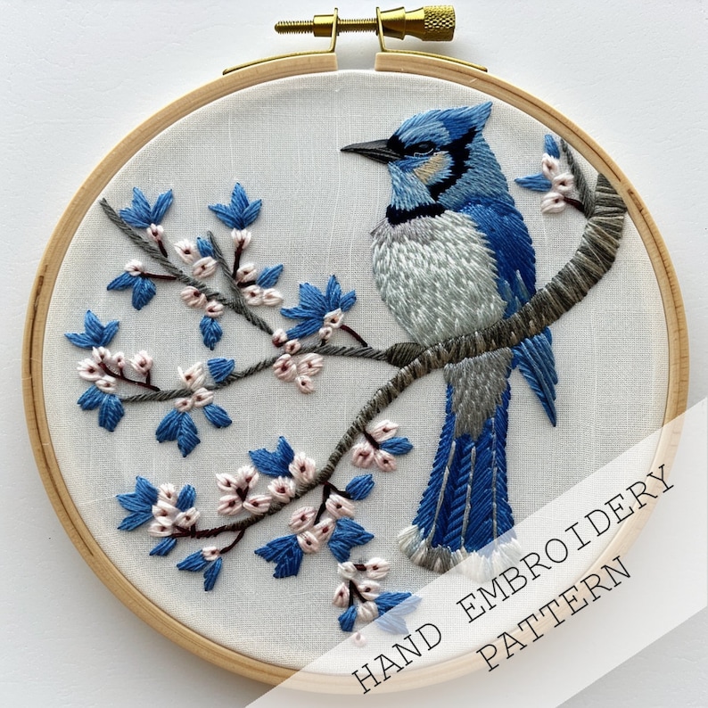 Blue Jay Fly Pattern Blue Jay Embroidery Pattern: Set of 3 DIY Hoop Art (digital Pattern) - Etsy