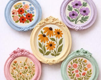 Motif de broderie à la main de fleurs sauvages : art floral de cerceau pour débutants (téléchargement PDF instantané)