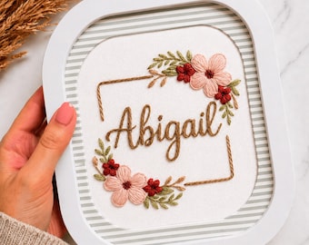 DIY Name Embroidery Pattern PDF, Beginner Embroidery Pattern, Modern Personalized Name Hoop Pattern, Instant Download, gift for mom