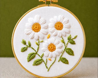 Floral Hand Embroidery Pattern: Pretty Blooms Stitching (PDF Template)