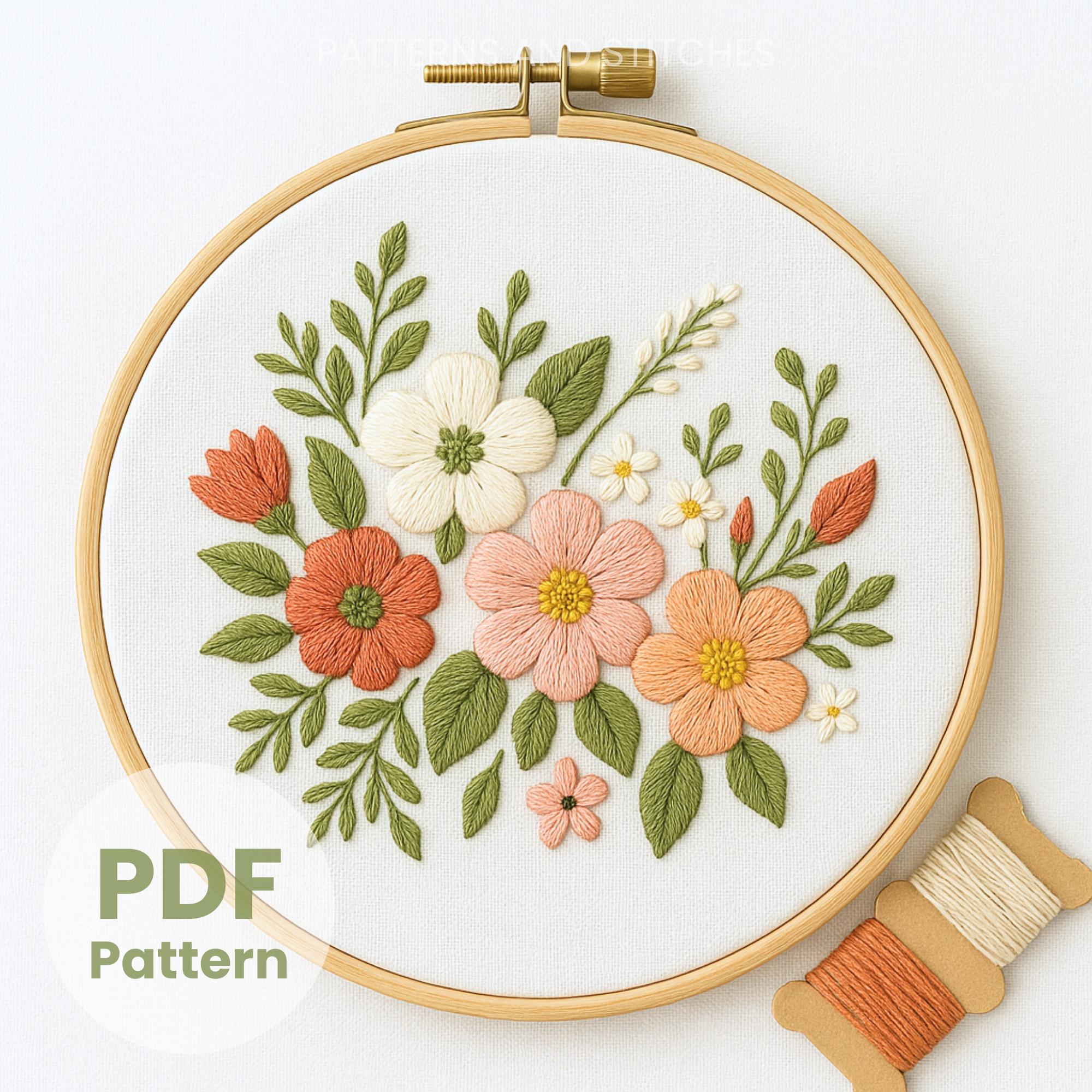 Floral Embroidery Pattern PDF Digital Download Wildflower Hoop Art ...