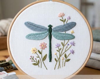 トンボの刺繍パターン PDF デジタルダウンロード 初心者向け ワイルド