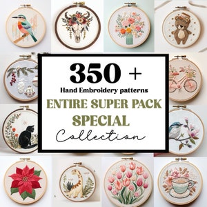 WHOLE SHOP BUNDLE 290 Embroidery Patterns, All Current And Future Designs, Mega Discount, Lifetime Access, Hand Embroidery Bundle Deal image 1