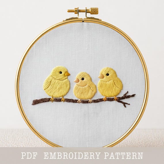 Little Chick Embroidery Pattern: Creative Needlecraft , hand stitching design(PDF Pattern)