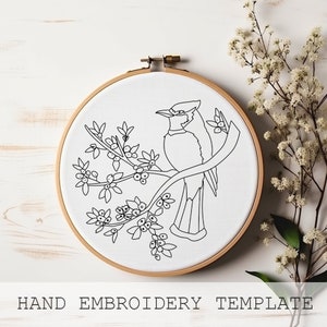 Set of 3 Blue Jay Birds Embroidery template, Digital Pattern, Instant Download DIY Embroidery, Hoop Art, Hand Embroidery, Cute Nursery Decor image 10