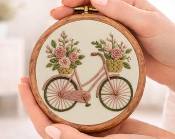 Dino Floral Hand Embroidery Pattern: Kids Room Decor, Nursery