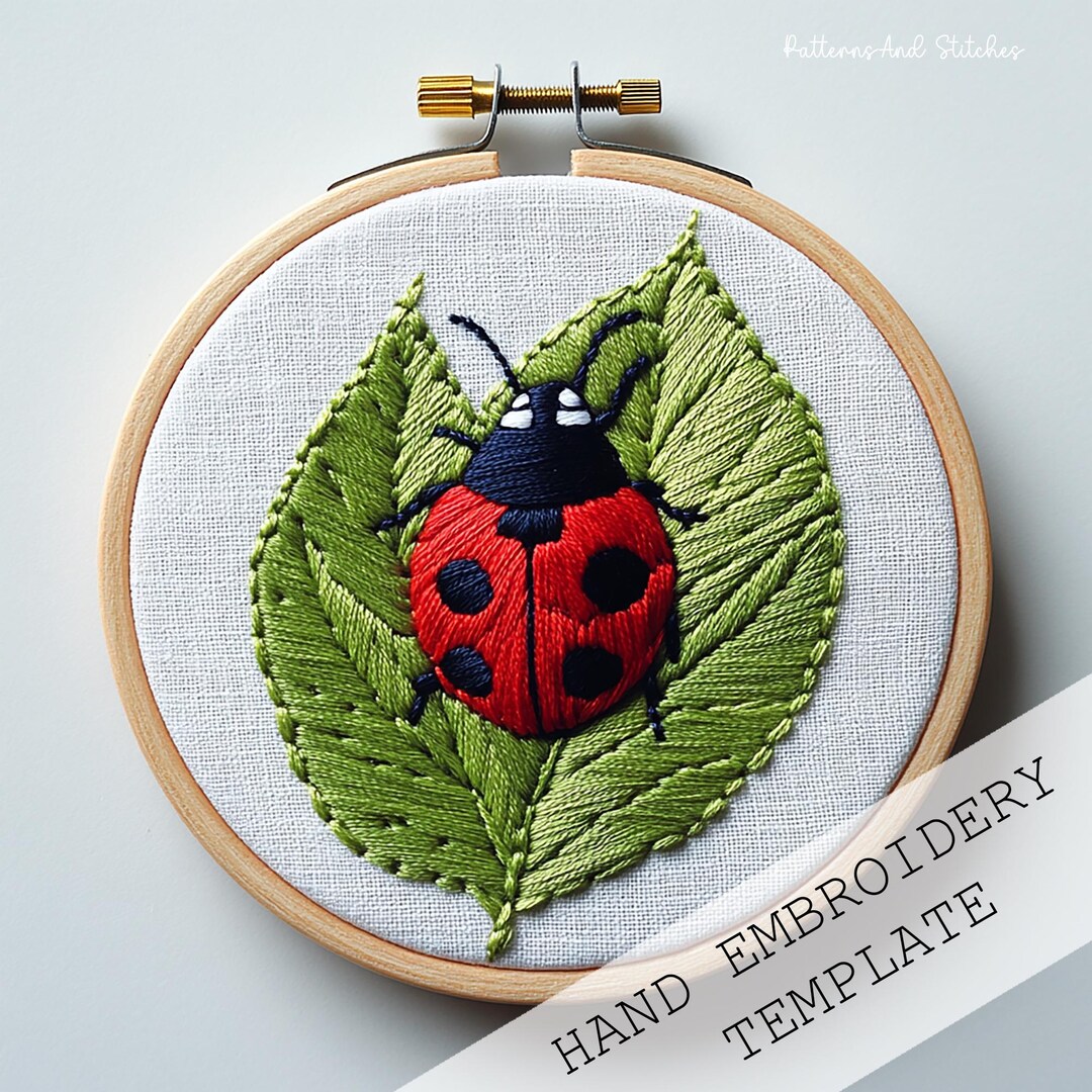 Ladybug Embroidery Pattern, Instant Download, Folk Embroidery Design ...
