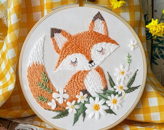 Fox Hand Embroidery Pattern Printable Woodland Animal Digital ...