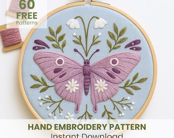 Butterfly Hand Embroidery Pattern: Beginner Stitch Guide (PDF Download)