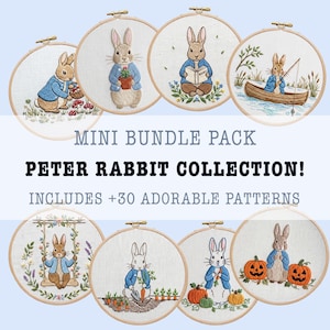 Peter Rabbit Embroidery Bundle PDF 30 Pattern Collection Storybook Hoop Art Kids Room Decor Beatrix Potter Inspired Nursery Gift Download