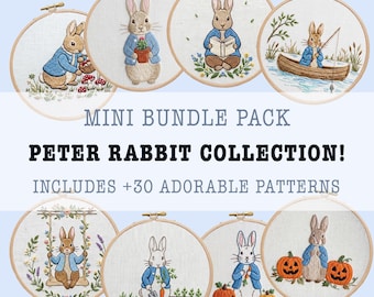 Peter Rabbit Embroidery Bundle PDF 30 Pattern Collection Storybook Hoop Art Kids Room Decor Beatrix Potter Inspired Nursery Gift Download
