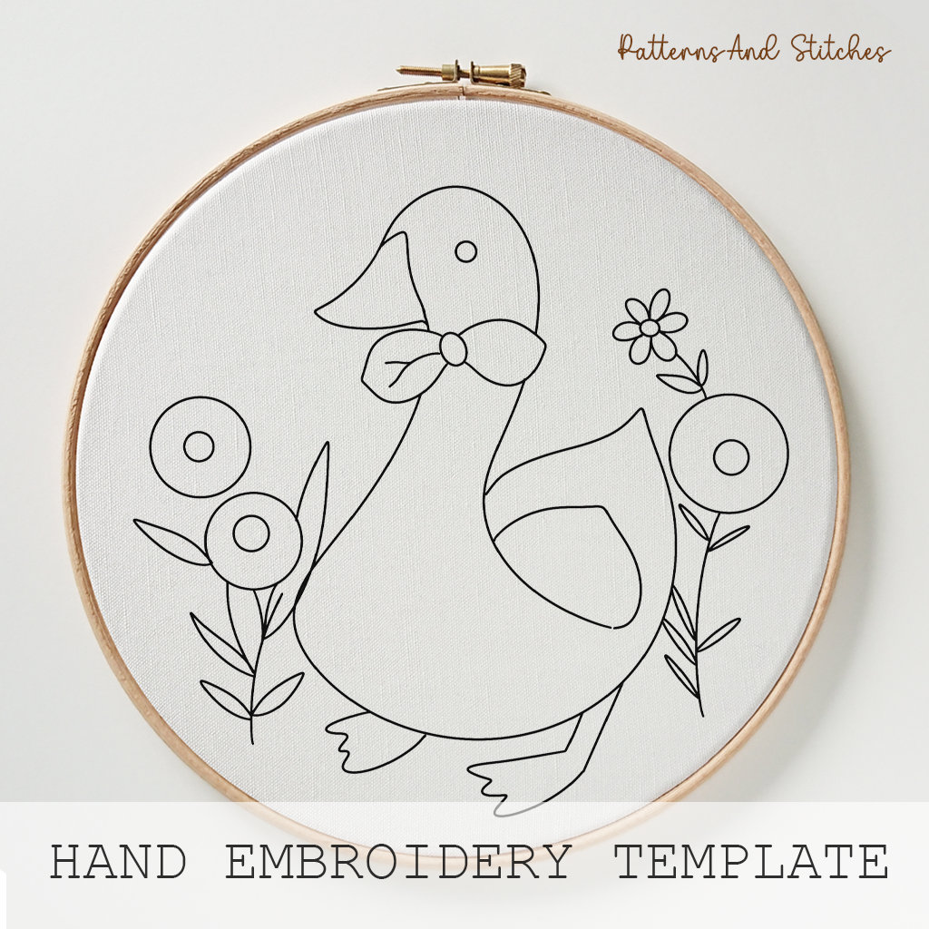 Emperor Goose Pattern Goose Hand Embroidery Pattern: DIY Wildlife Design, Hoop Art (PDF ...
