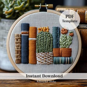 Modelli di ricamo, ricamo di cactus, file PDF, ricamo a mano, disegno botanico, download immediato, ricamo, disegno di ricamo