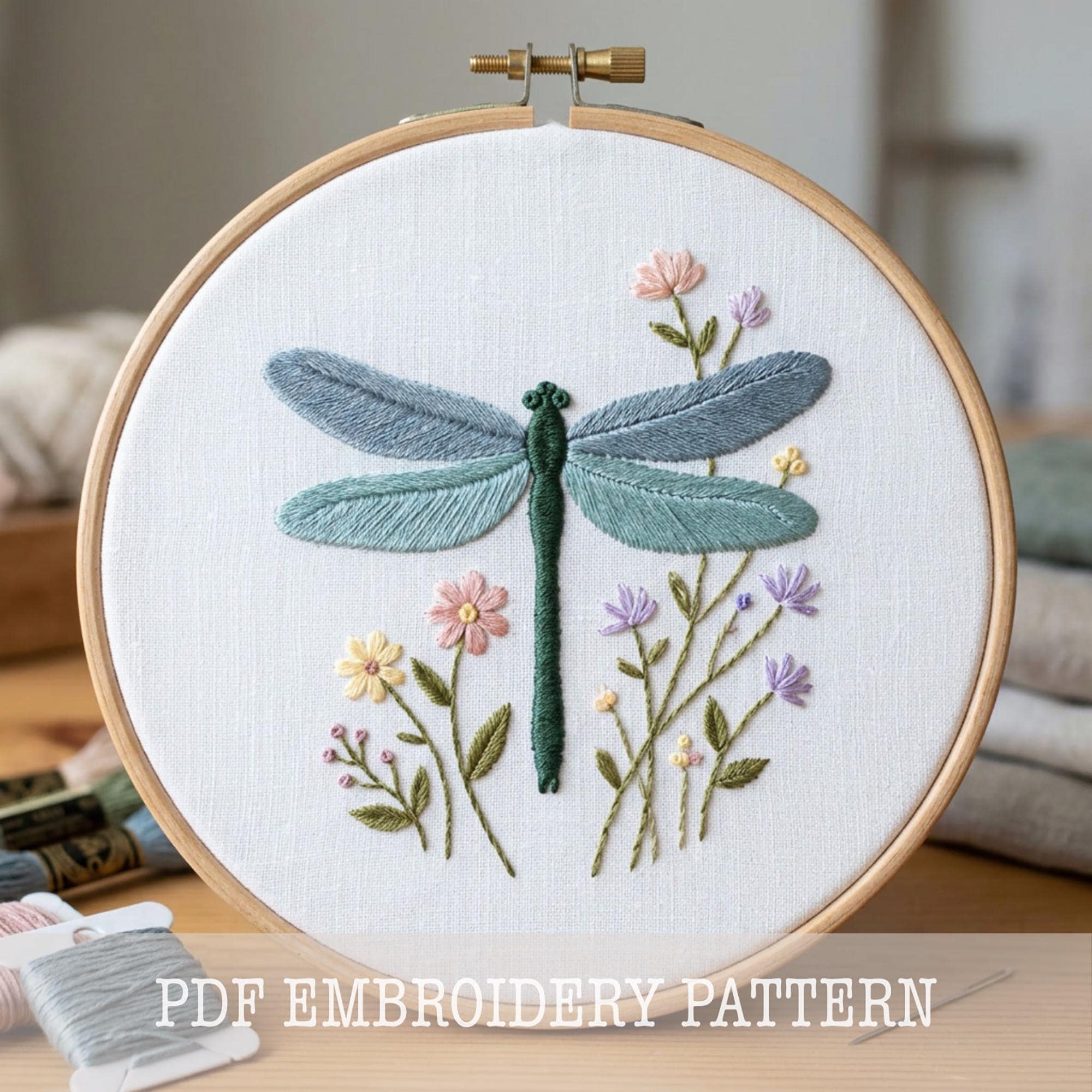 アートグリーンbyとんぼページ トンボの刺繍パターン PDF デジタルダウンロード 初心者向け ワイルド