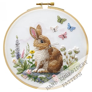 Motivo ricamo coniglietto, ricamo coniglietto pasquale, disegno coniglietto e farfalle, ricamo pasquale, ricamo coniglietto pasquale, decorazioni pasquali fai da te