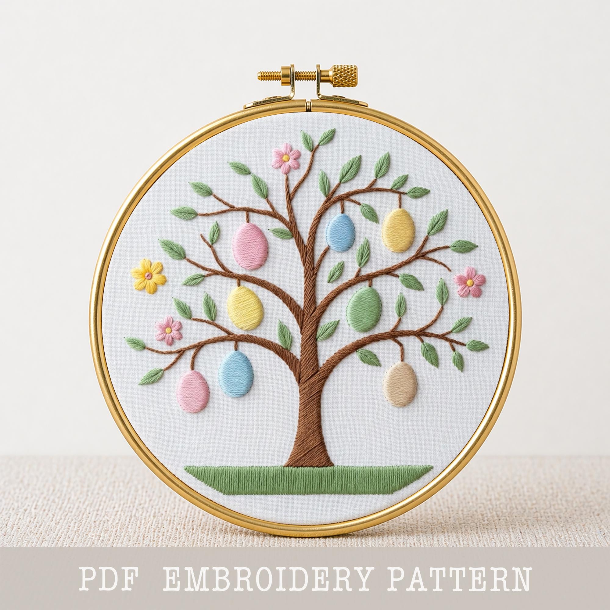 Easter Egg Tree Hand Embroidery Pattern: Spring Hoop Art (PDF Pattern ...