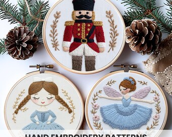 Nutcracker Ballet Embroidery Pattern Set: Sugarplum Fairy, Clara (PDF Downloadable Design