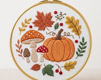 Cozy Autumn Embroidery Pattern: Beginner Friendly Fall Decor (PDF Pattern)