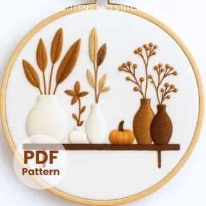 Patrón de bordado de ramo floral: Manualidad fácil de flores bohemias (plantilla PDF)