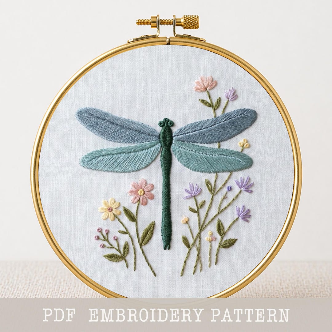 アートグリーンbyとんぼページ トンボの刺繍パターン PDF デジタルダウンロード 初心者向け ワイルド