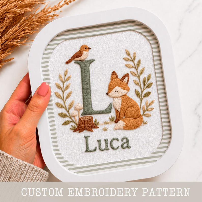 Personalized Name Pattern Beginner Embroidery Name Pattern, Custom Hand Stitching Template ...