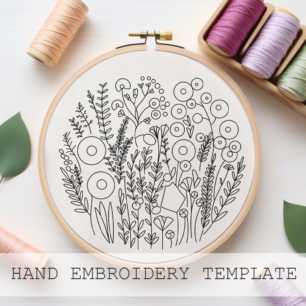 Simple Wildflower Embroidery Pattern, Beginner Friendly (instant ...