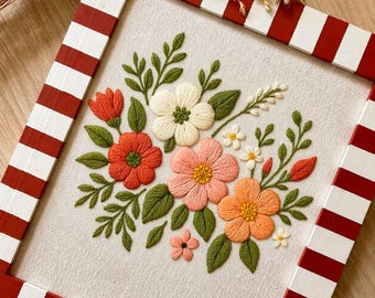 Floral Embroidery Pattern PDF Digital Download Wildflower Hoop Art Beginner Friendly Botanical Wall Art Printable Template Gift For Mom