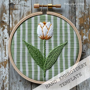 Tulips Hand Embroidery Pattern, Tulips Embroidery Design,DIY Tulips Bouquet, Flower Embroidery Design, Hand Embroidery, printable embroidery