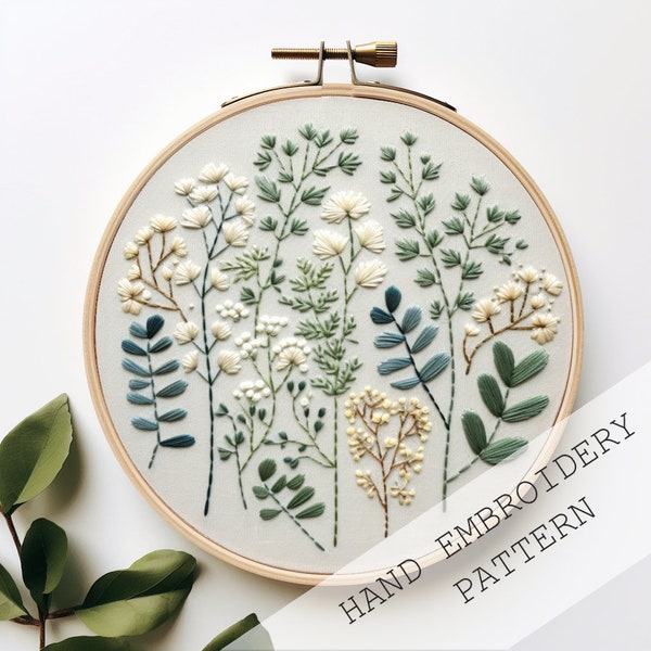 Simple Wildflowers Embroidery Pattern, Instant Download, Beginner friendly, Embroidery Download, Easy Wild Flowers Embroidery, Nature Design