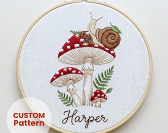 Hand Embroidery Baby Name Hoop Personalized Nursery Decor, Cottagecore decor