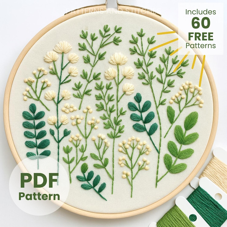 Wildflower Embroidery Pattern, Beginner Friendly Nature Design, DIY ...